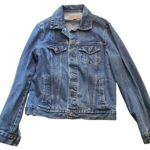 Port Authority Jacket Women's Small Denim Christian Jesus Saves Yinz Pittsburgh